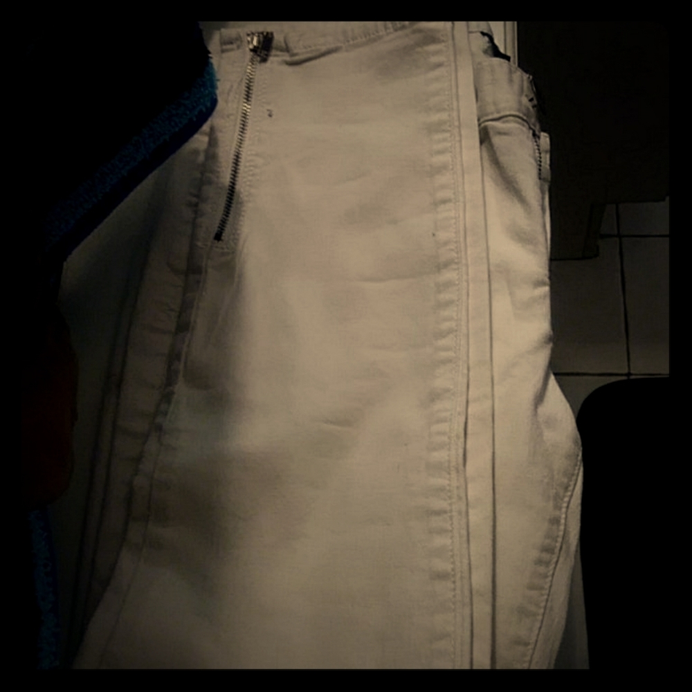 Armani Exchange white cropped jeans